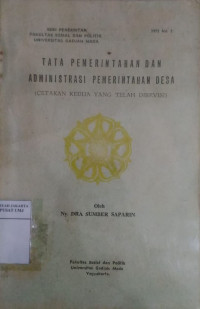 Tata pemerintahan dan administrasi pemerintahan desa