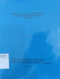 Adat dan upacara perkawinan Daerah Khusus Ibukota Jakarta