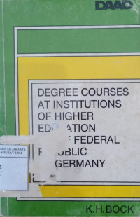 Degree courses at institutions of higher education in the Federal Republic of Germany