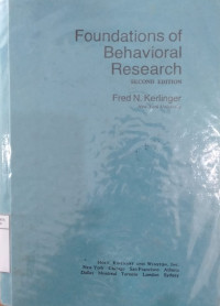 Foundations of behavioral research