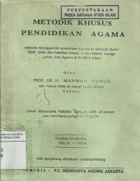 Metodik khusus pendidikan agama