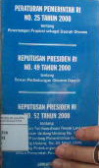 Peraturan Pemerintah Republik Indonesia Tahun 2000