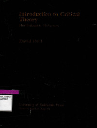 Introduction to Critical Theory Horkheimer to Habermas