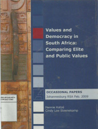 Values and democracy in South Afrika: comparing elite and public values