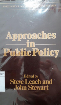 Approaches in public policy