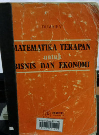 Matematika Terapan Untuk Bisnis dan Ekonomi Buku 1