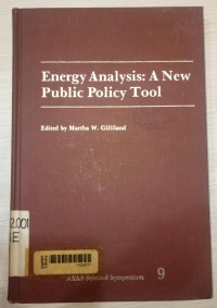 Energy analysis : a new public policy tool