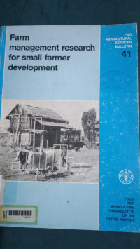 Farm management research for small farmer development