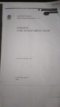 Materi pokok pipa 4430/2 sks/modul 1-6 : filsafat ilmu pengetahuan alam