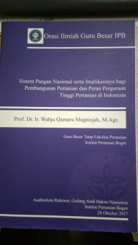 Orasi Ilmiah guru besar ipb