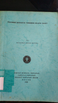 Pedoman budidaya tanaman kelapa sawit