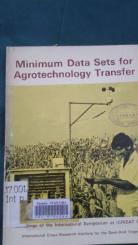 Minimum data sets for agrotechnology transfer