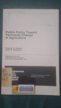 Public policy toward technical change in agriculture