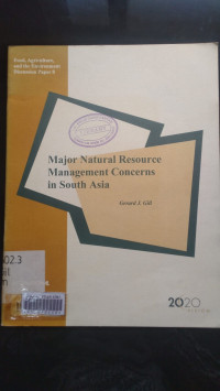 Major natural resource management concerns in south asia