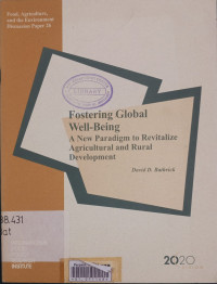 Fostering global well-being: a new paradigm to revitalize agriculture and rural development