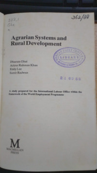 Agrarian system and rural development