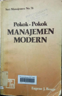 Pokok-pokok manajemen moderen