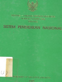 Undang-Undang RI Nomor 2 Tahun 1989 Tentang sistem Pendidikan nasional