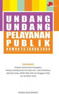 Undang-undang pelayanan publik nomor 25 tahun 2009