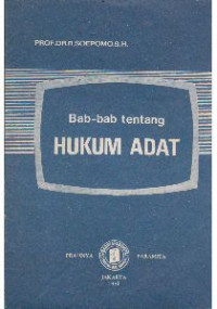 Bab-bab Tentang Hukum Adat