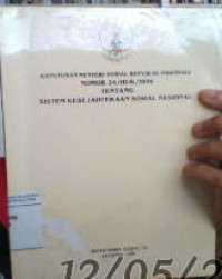 Keputusan menteri sosial RI Nomor 24/HUK/1996 tentang sistem kesejahteraan sosial nasional