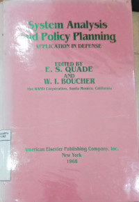 System analysis and policy planning: application in defense