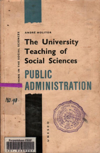 The University Teaching of Social Sciences Demography